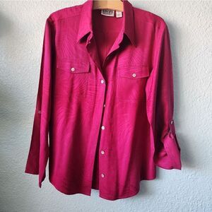 Chico's vintage silk button front shirt blouse